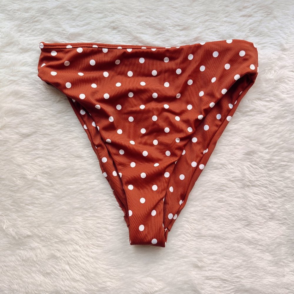 LA HEARTS Polka Dot High Rise Bikini Bottoms